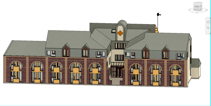 Modélisation 3D d'un immeuble à Elbeuf près de Rouen en Normandie