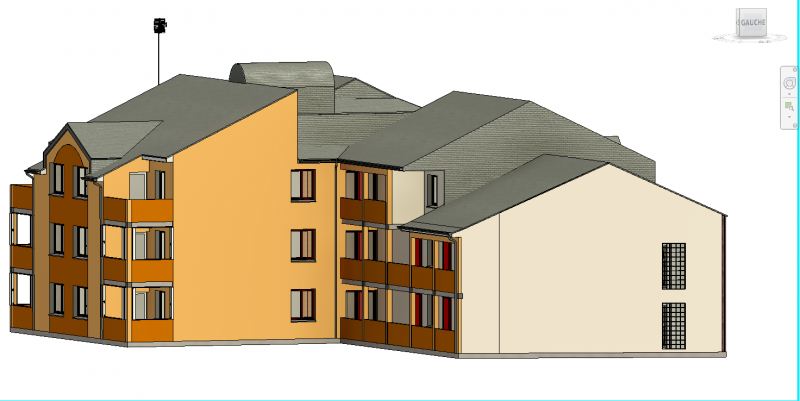 Modélisation 3D d'un immeuble à Elbeuf près de Rouen en Normandie